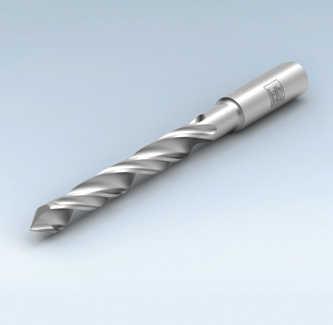 Twist drill with V-point, HW-solid, GL 130 / 160 mm, with heel, Z 2