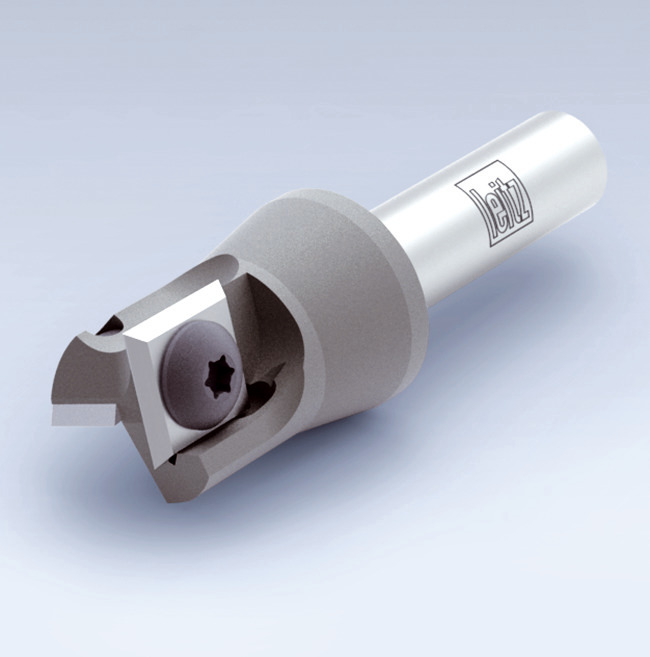 Turnblade router cutter, Z 1+1, with plunging tip