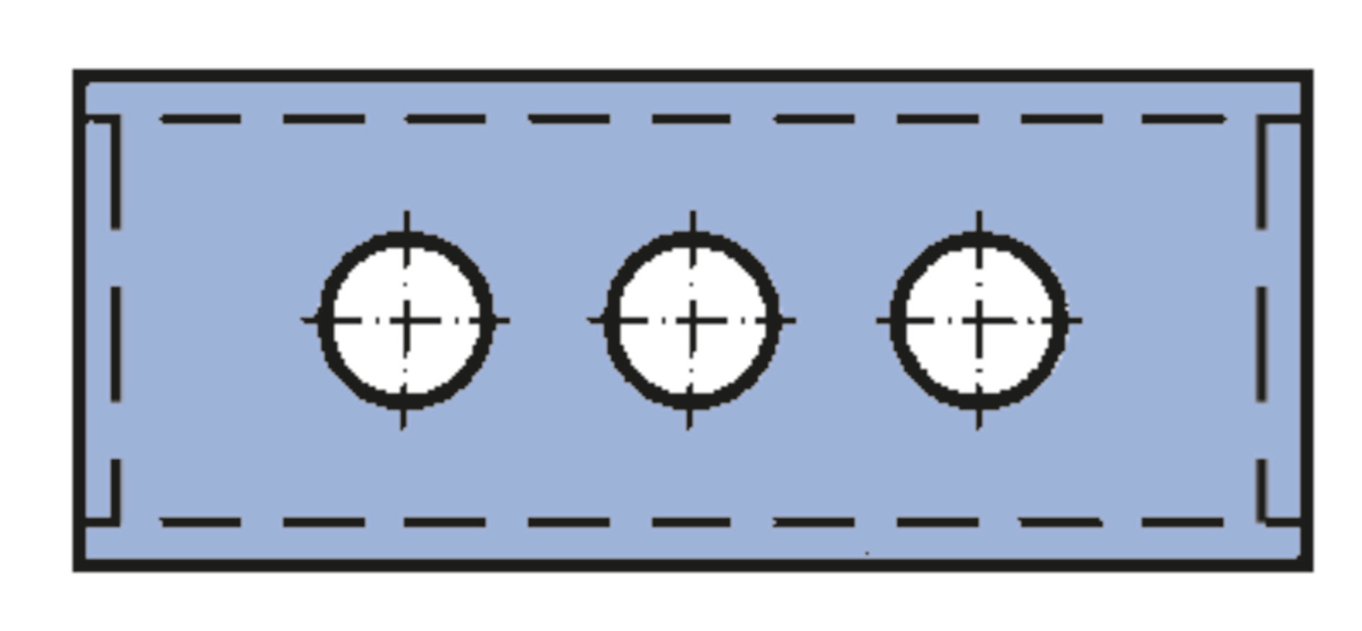 Turnblade knife with 4 cutting edges, height 12 mm, 3 holes