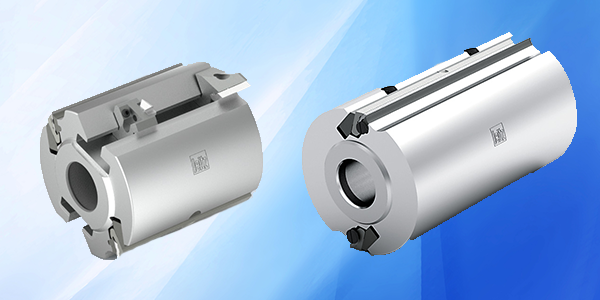 Two resharpenable Variplan variable cutter heads for woodworking