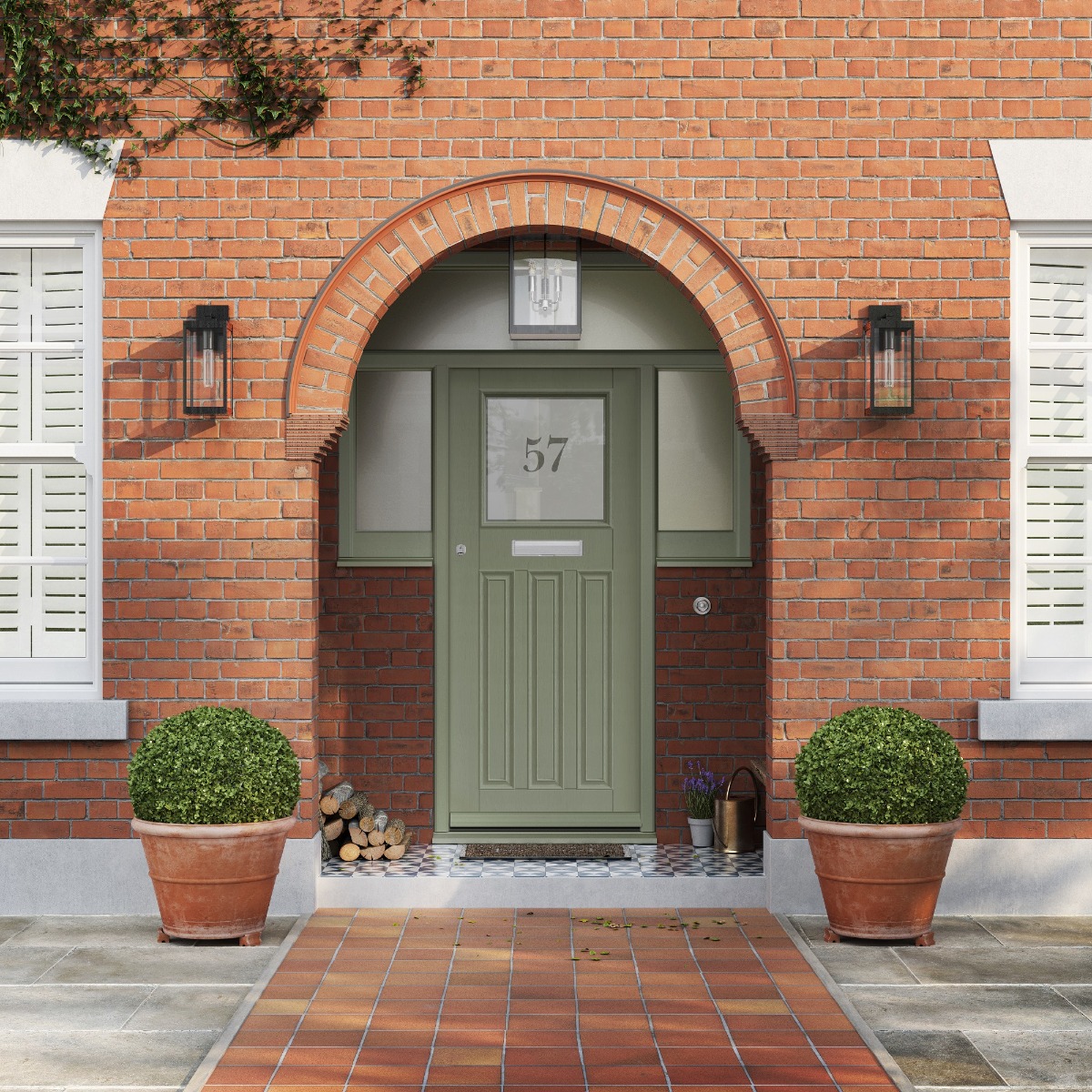 An example of a Lignum timber font door