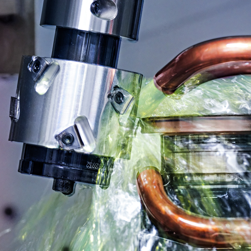 A Leitz diamond cutter head being sharpened on a wire erosion machine