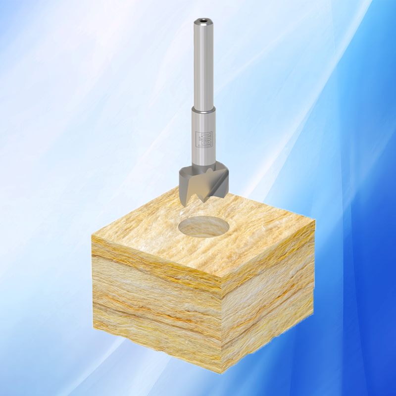A graphic displaying the applciation of a Leitz hinge drill bit