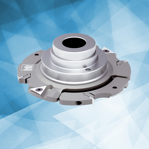 A Leitz steplessly adjustable grooving cutter head on a light blue background