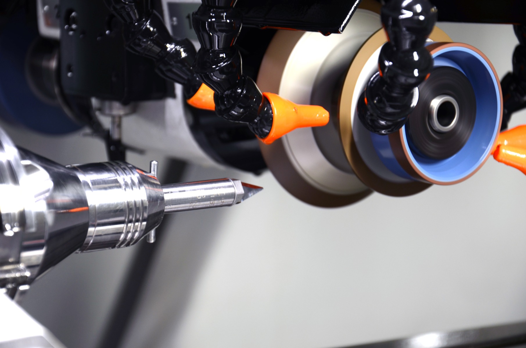 A Leitz cutting tool being sharpened