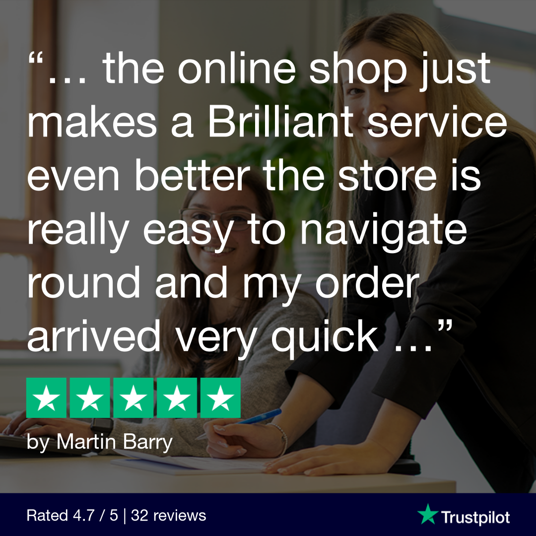 A graphic of a Trustpilot review from Martin Barry